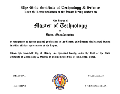 The Degree of Master of Technology