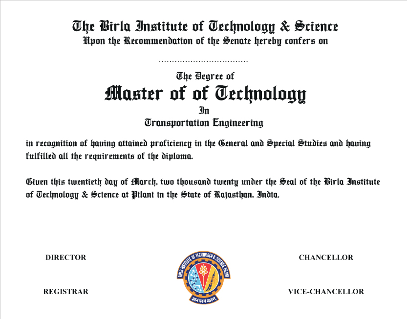 The Degree of Master of Technology in Artificial Intelligence & Machine Learning