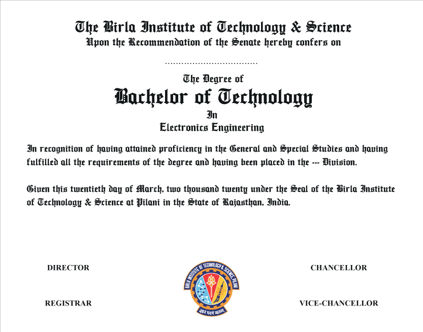 The Degree of Bachelor of Technology in Engineering Technology