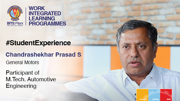 Prasad S, participant of M.Tech. Automotive Electonics programme